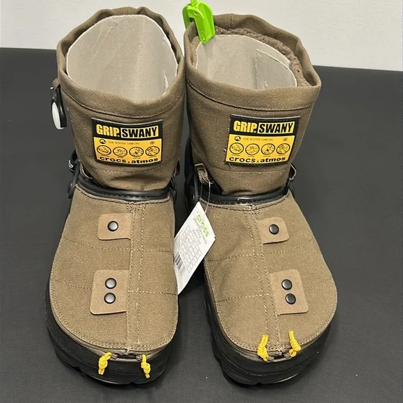 🥾 Grip Swany x Crocs x atmos All Terrain Boots – Olive Brown Men’s Size 11 NWT - Picture 4 of 8
